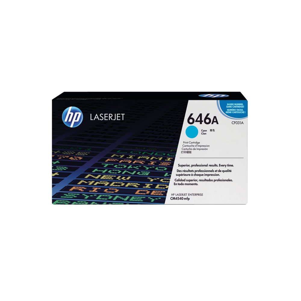 HP 646A Cyan LaserJet Toner Cartridge | CF031A