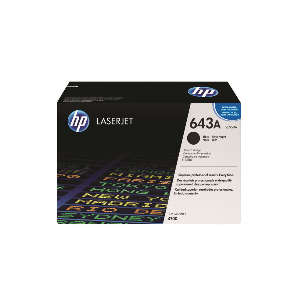 HP 643A LaserJet Toner Cartridge Black Q5950A