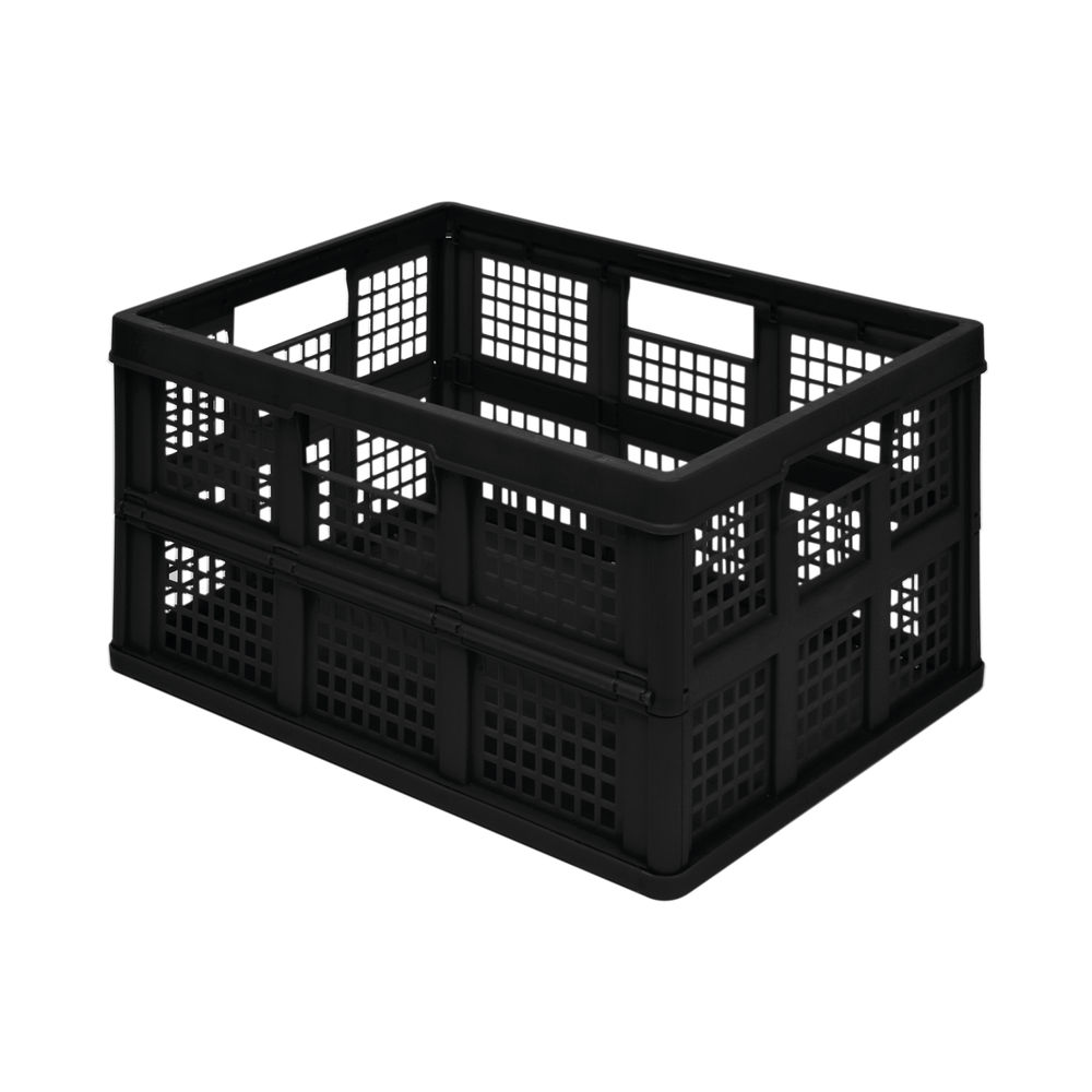 black folding storage crate        <h3 class=