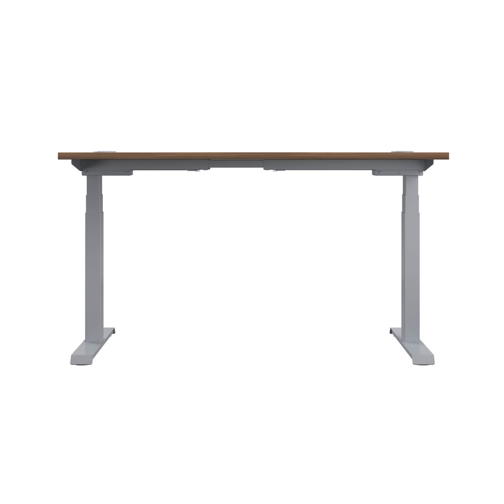 Jemini 1200x800mm Dark Walnut/Silver Sit Stand Desk