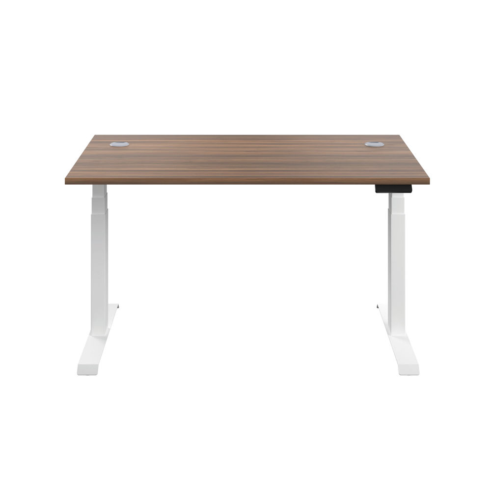 Jemini 1200x800mm Dark Walnut/White Sit Stand Desk