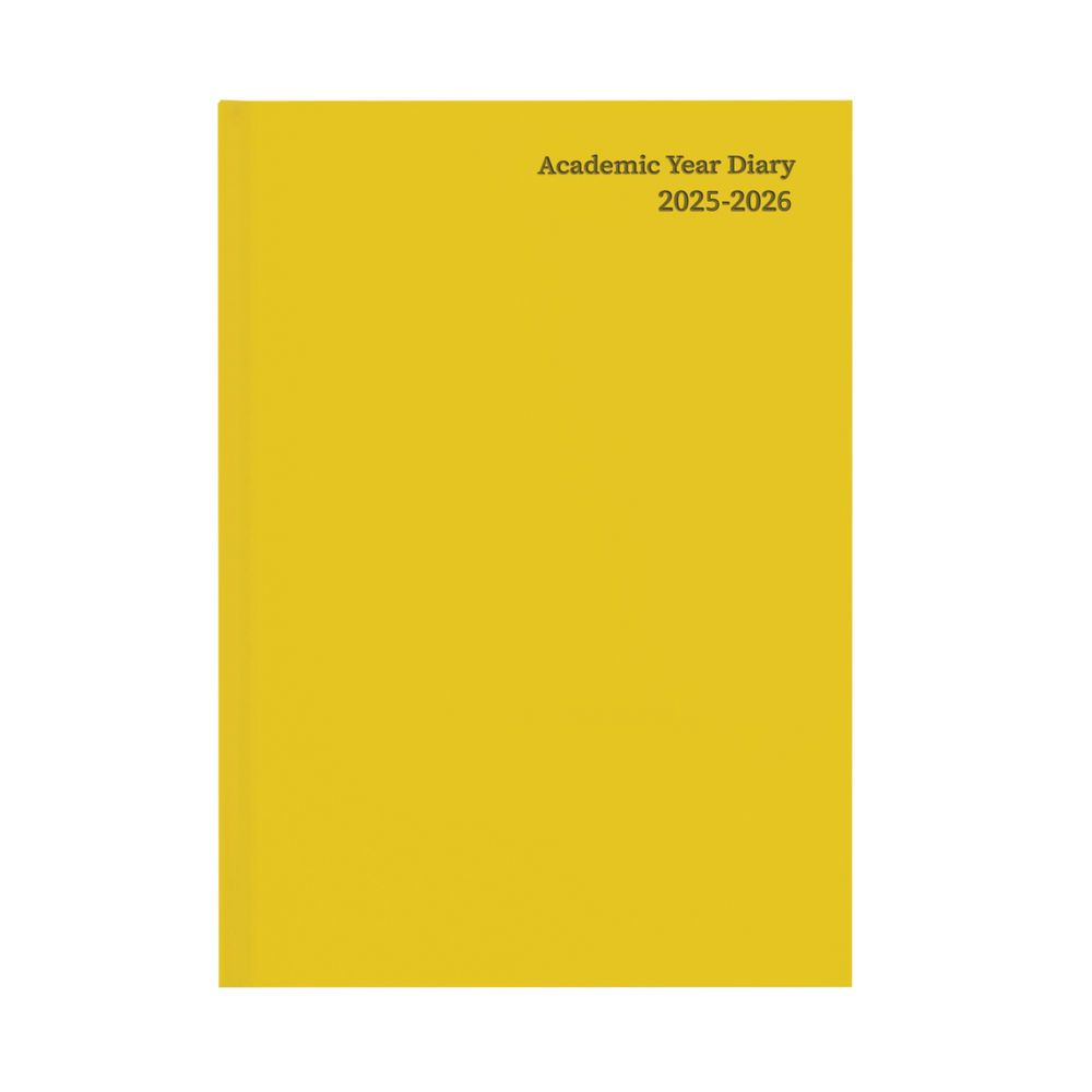 5 Star Academic Diary Week To View A5 Yellow 2025-2026 KF3A5AYL25