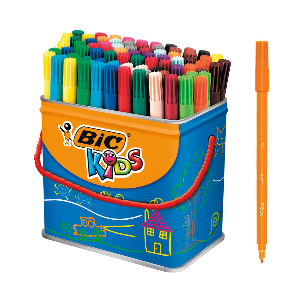 Bic Kids Visa Felt Pens Fine Tip Assorted (Pack of 84) 829013