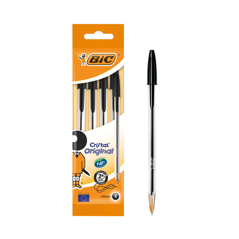 Bic Cristal Medium Medium Black Ballpoint Pens (Pack of 40) 8308591