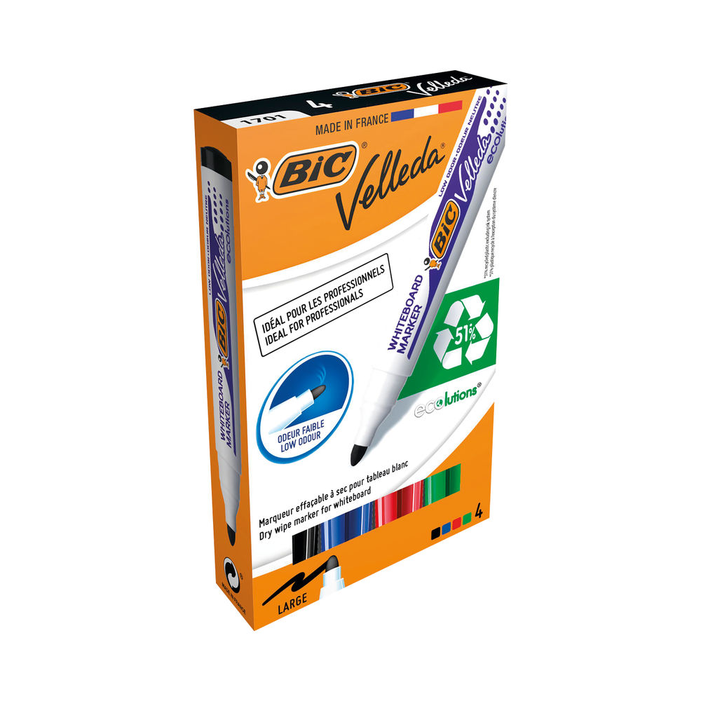 Bic Velleda 1701 Whiteboard Marker Assorted (Pack of 4) 1199001704