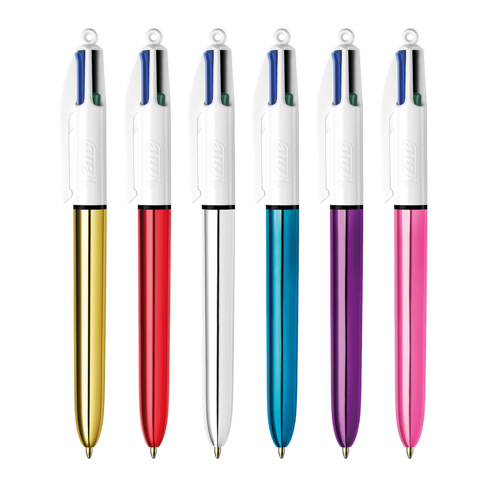 BIC 4 Colours Assorted Ballpoint Pens (Pack of 12)