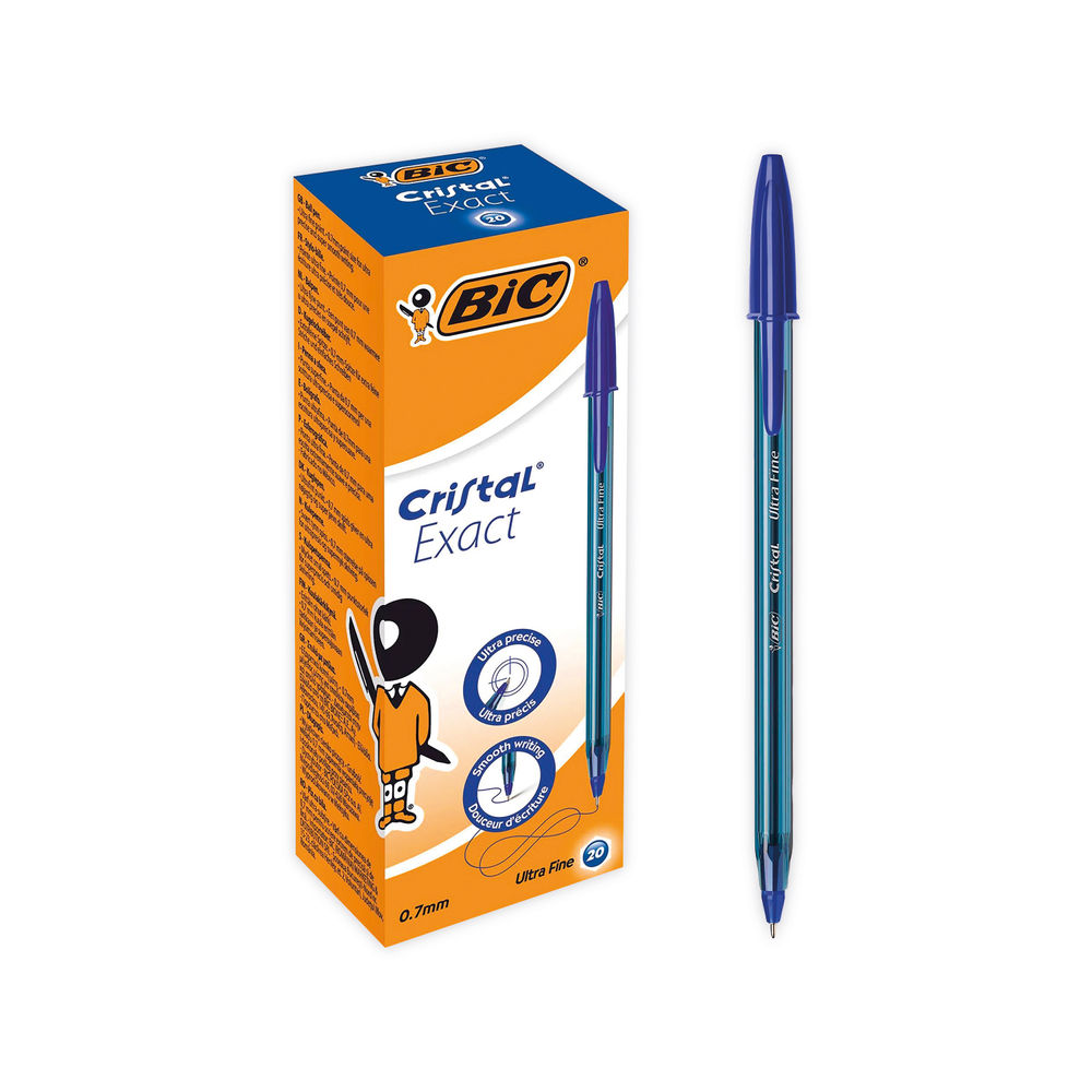 BIC Cristal Blue Ultra Fine Ballpoint Pen (Pack of 20)