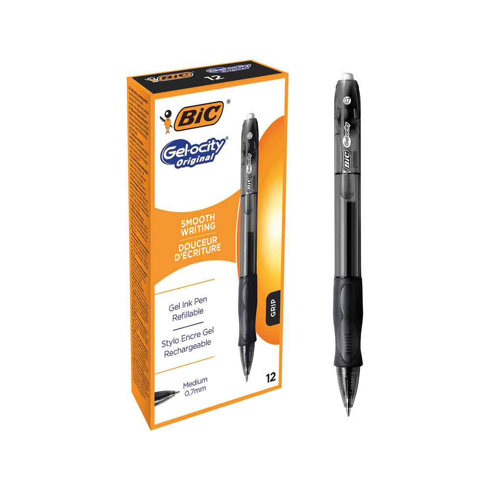BIC Gelocity Medium Point Gel Pens - Ultra Black, 2 pk - Mariano's