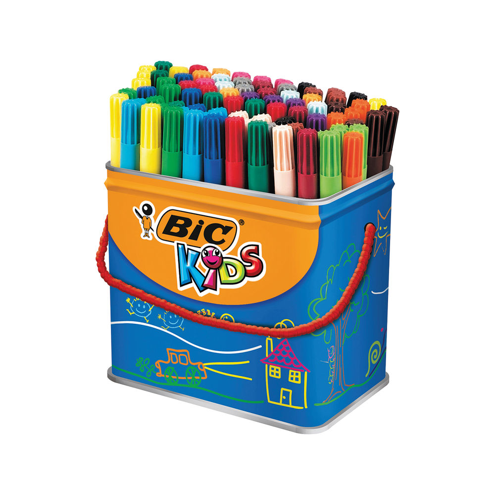 BIC Kids Visa Assorted Colours Felt Tip Pens (Pack of 84)
