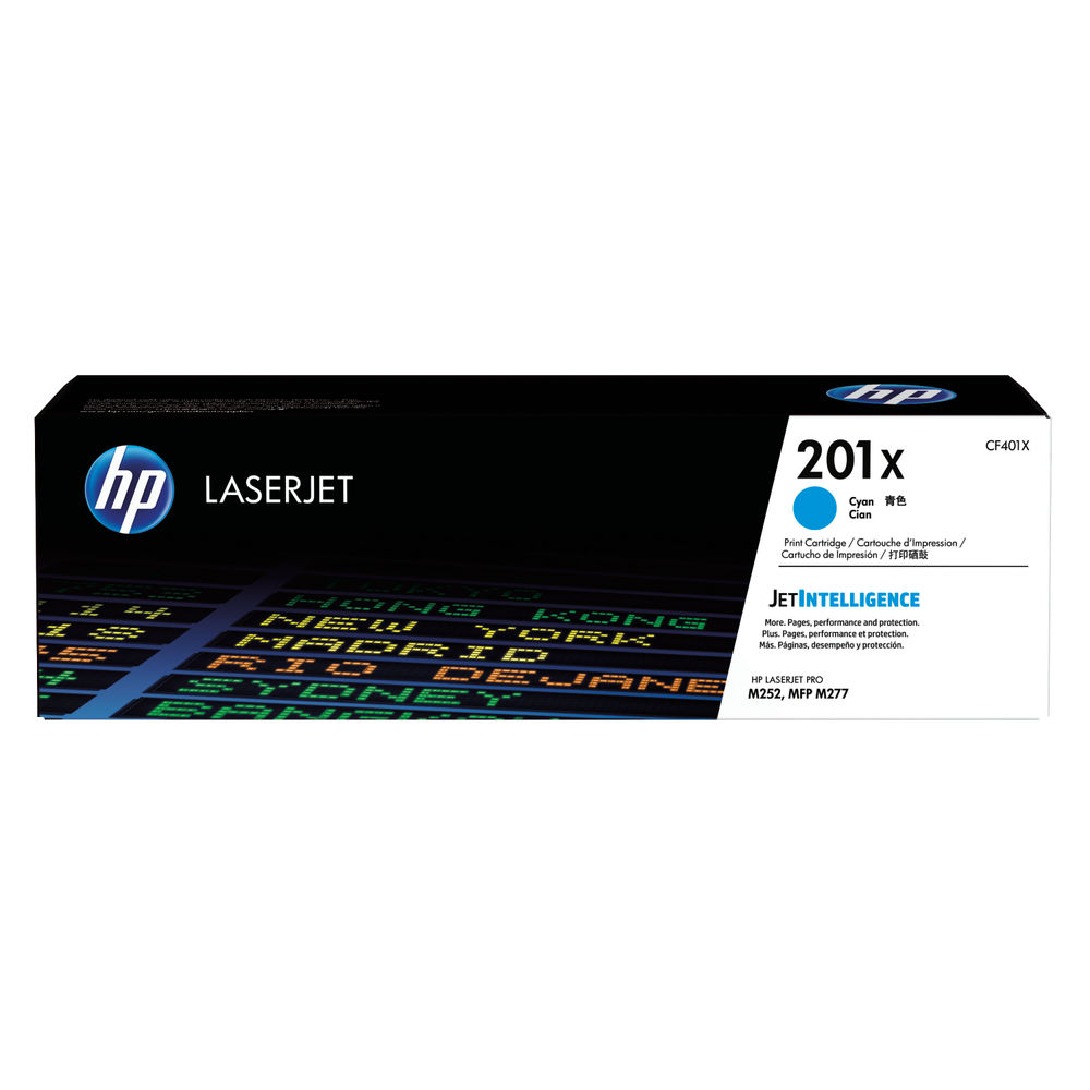 HP 201X LaserJet Toner Cartridge High Yield Cyan CF401X