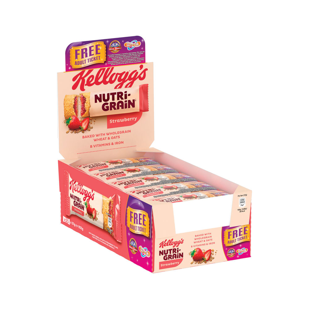 Kellogg's Strawberry Nutrigrain Breakfast Bars 37g (Pack of 25)