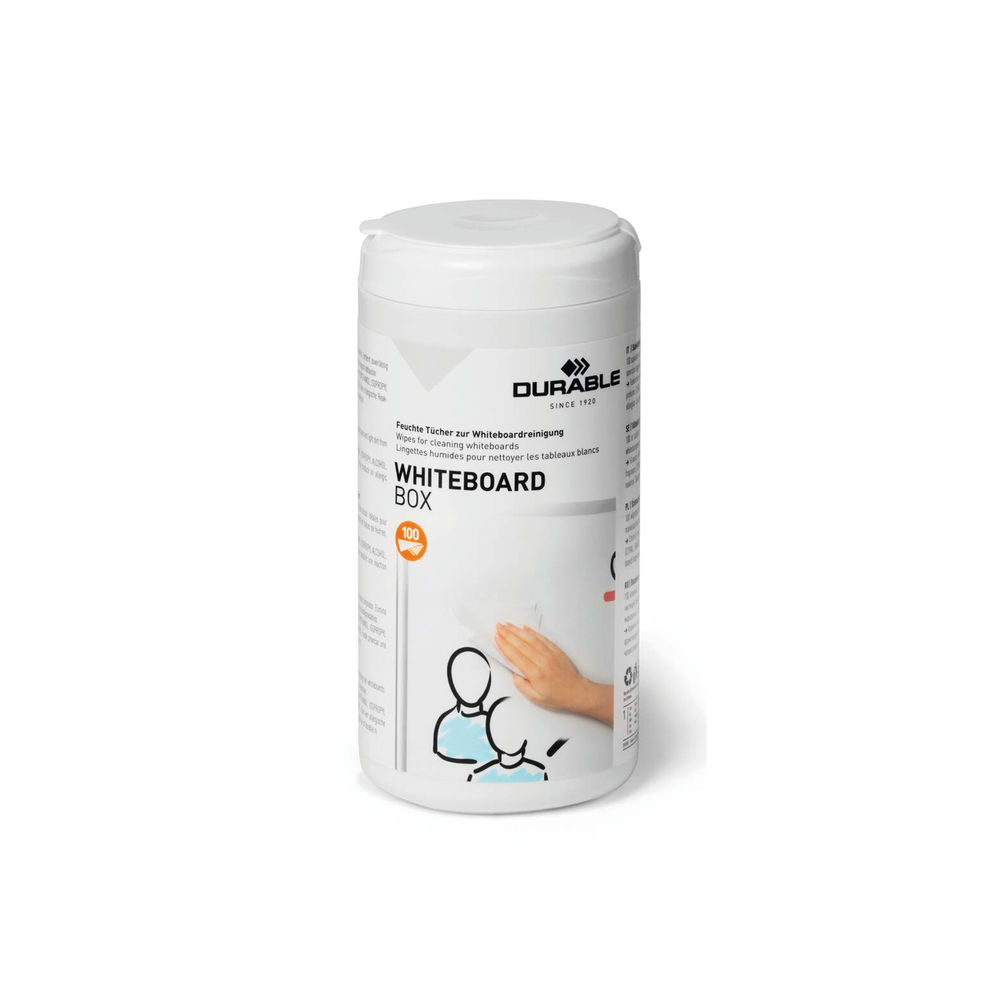 Durable Whiteboard Box Whiteboard Cleaning Wipes Bio-degradable (Pack of 100) 575902