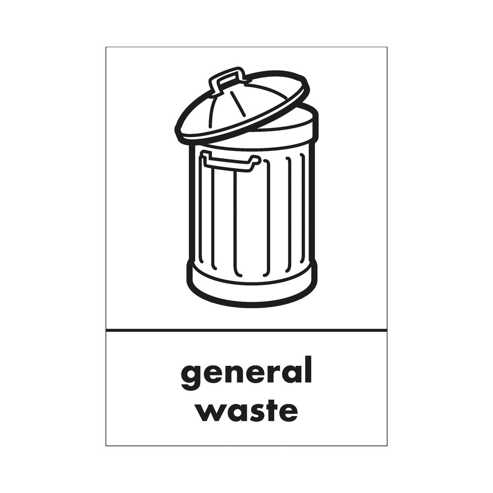 A5 Sign Self Adhesive General Waste (Pack of 5) Y7321004