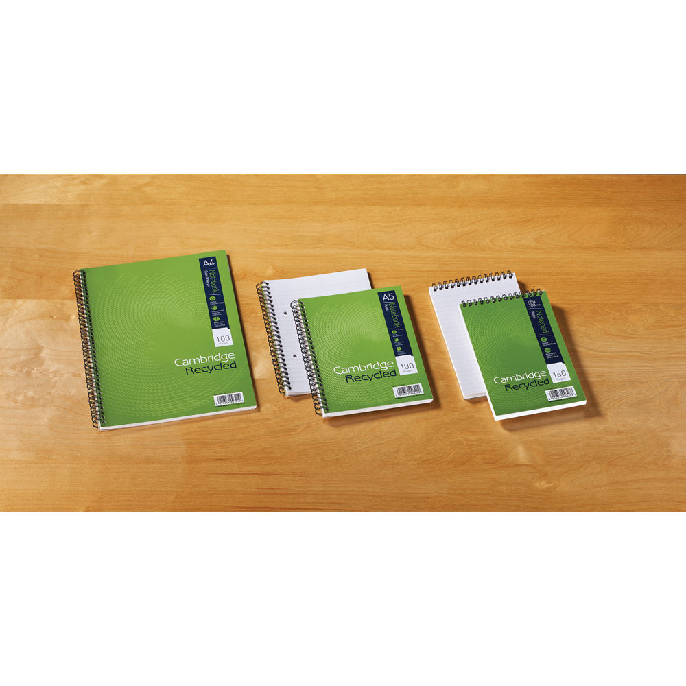 Cambridge Recycled 25 x 200mm Reporters Notepad (Pack of 10)