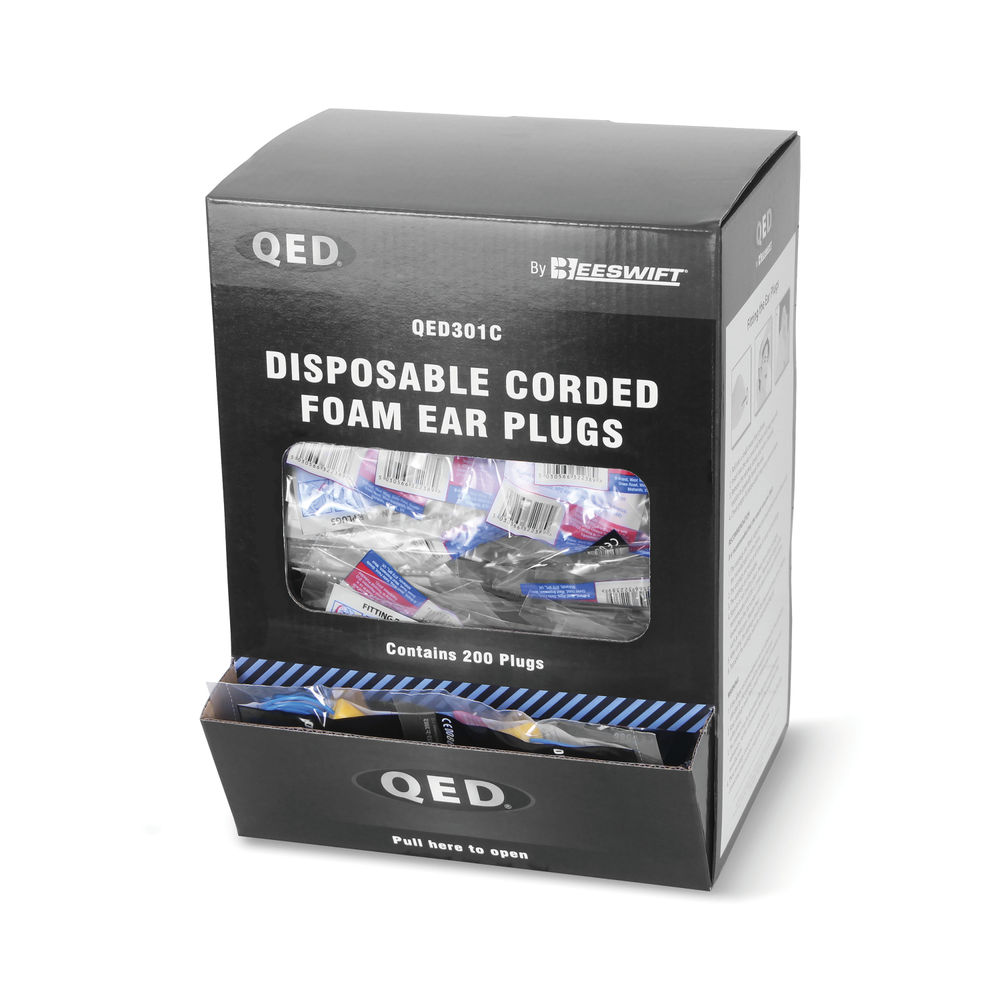 QED Corded Disposable Earplug SNR39db (Pack of 200) QED301C