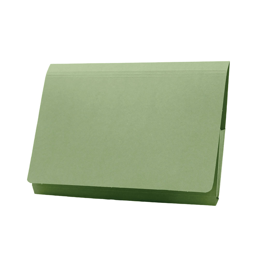 Exacompta Guildhall Full Flap Pocket Wallet Foolscap Green (Pack of 50) PW2-GRN
