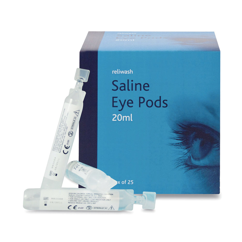 Reliance Medical Saline Eye Wash Pods 20ml (Pack of 25)