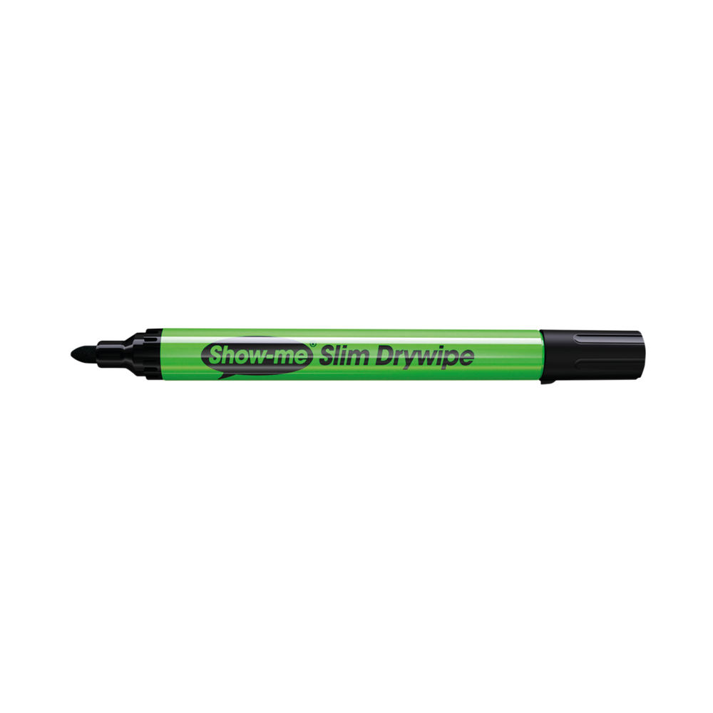 Show-me Black Medium Tip Drywipe Marker (Pack of 10)