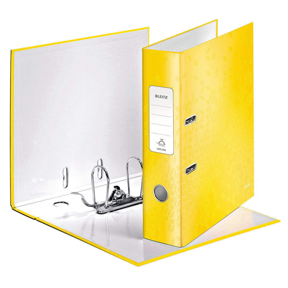 Leitz 180 WOW A4 Yellow Lever Arch File (Pack of 10)