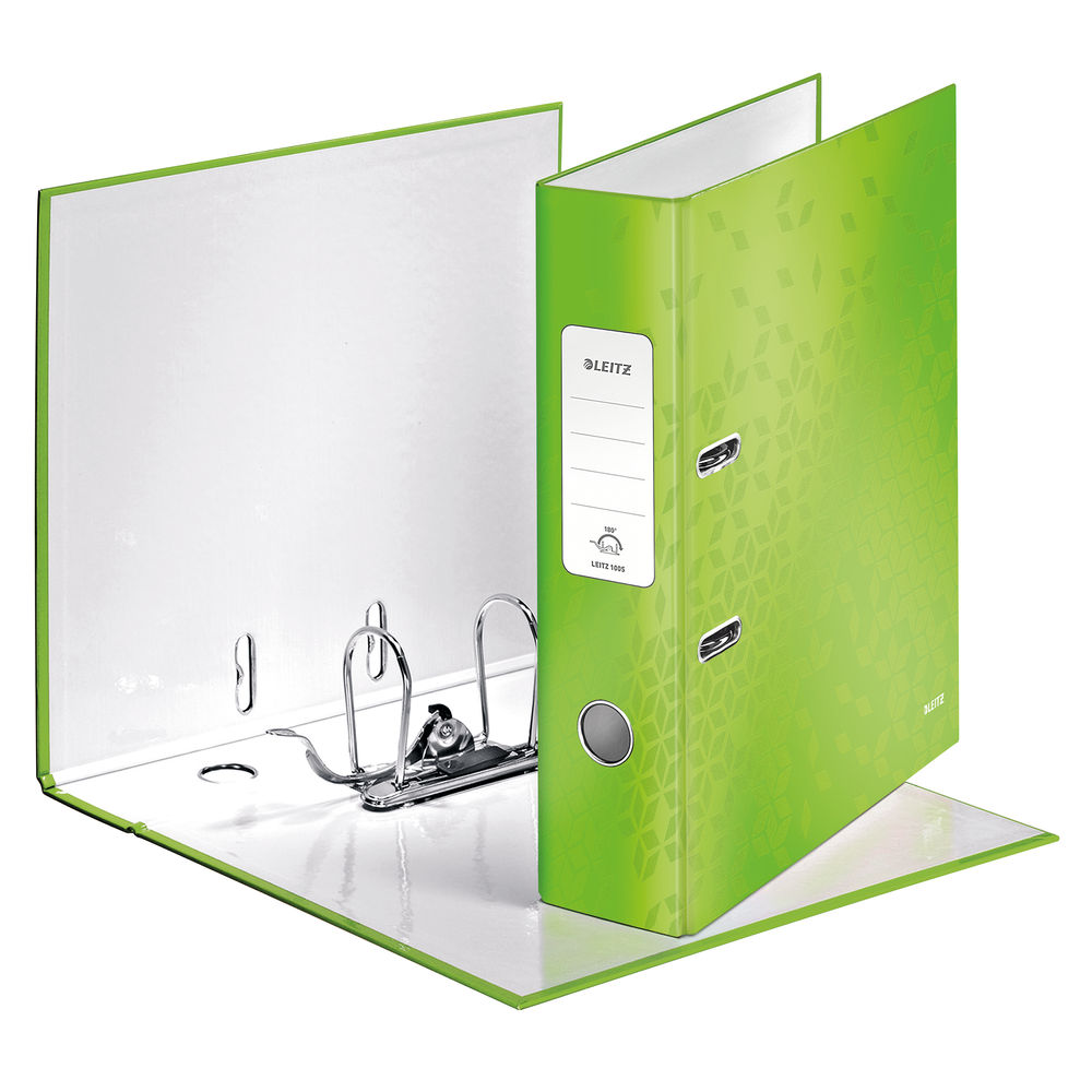 Leitz 180 WOW A4 Green Lever Arch File (Pack of 10)