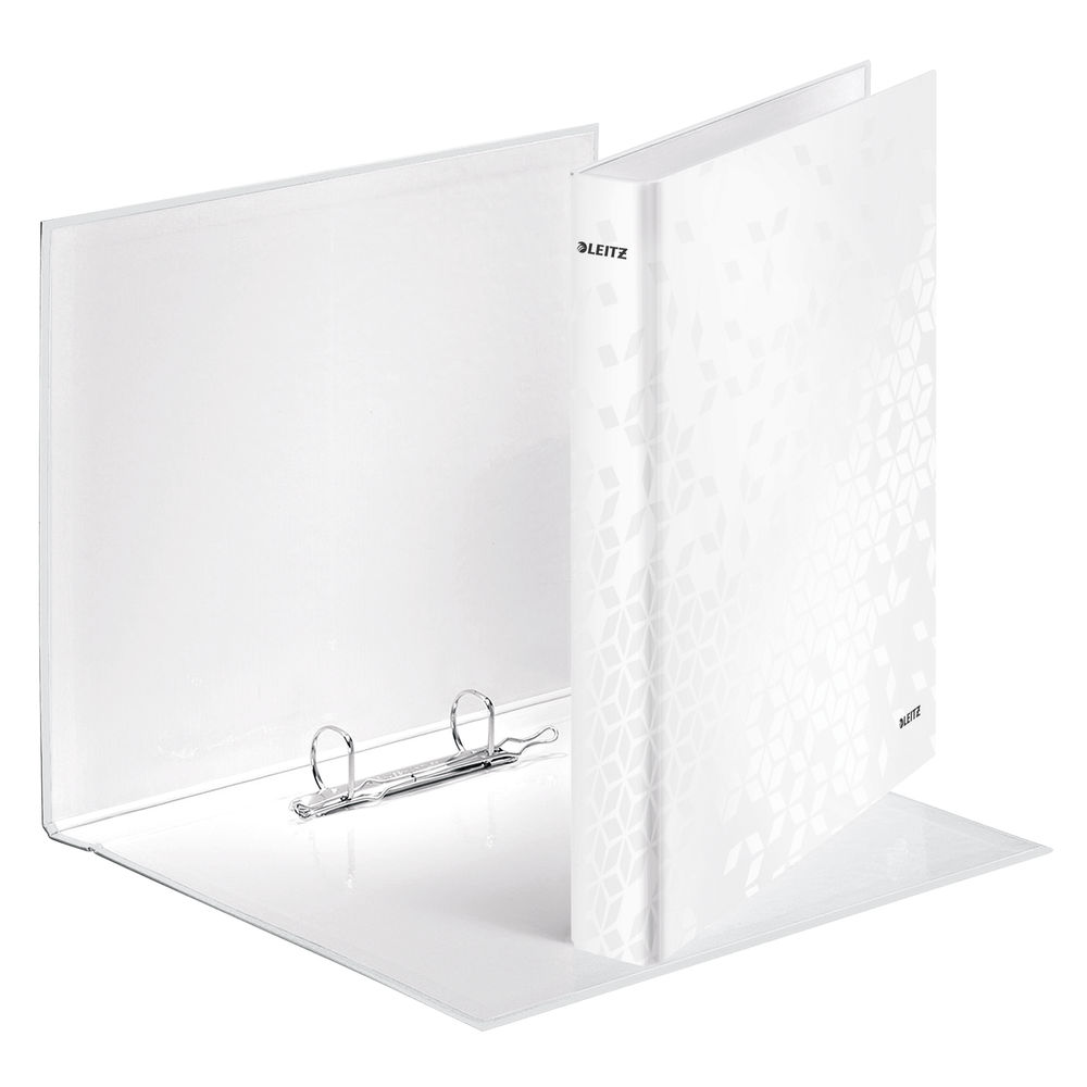 Leitz WOW A4 White 25mm 2 D-Ring Binders (Pack of 10)