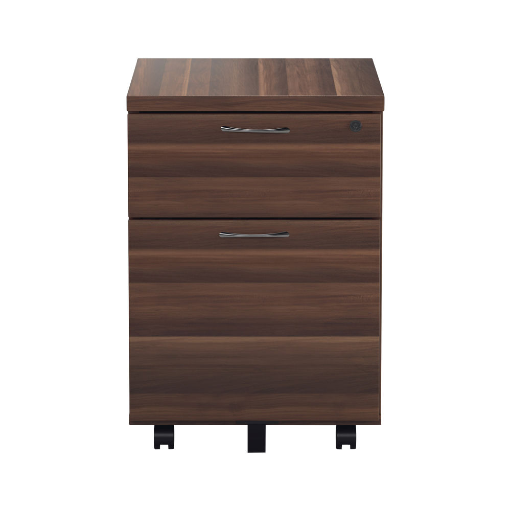 Jemini H595mm Walnut 2 Drawer Mobile Pedestal