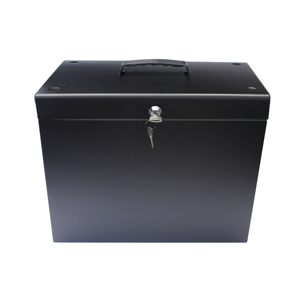 Cathedral Black A4 Lockable Metal Box File