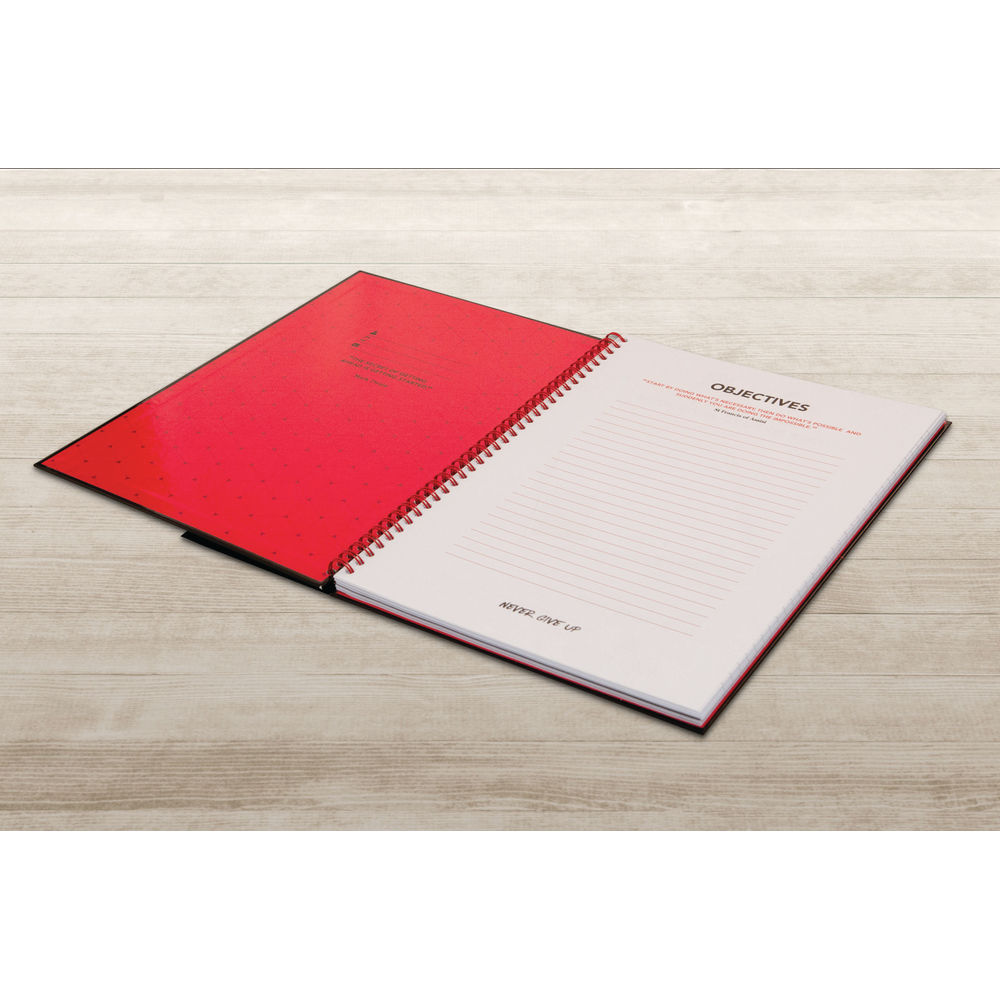 Black n' Red A4 Recycled Wirebound Hardback Notebook (Pack of 5)