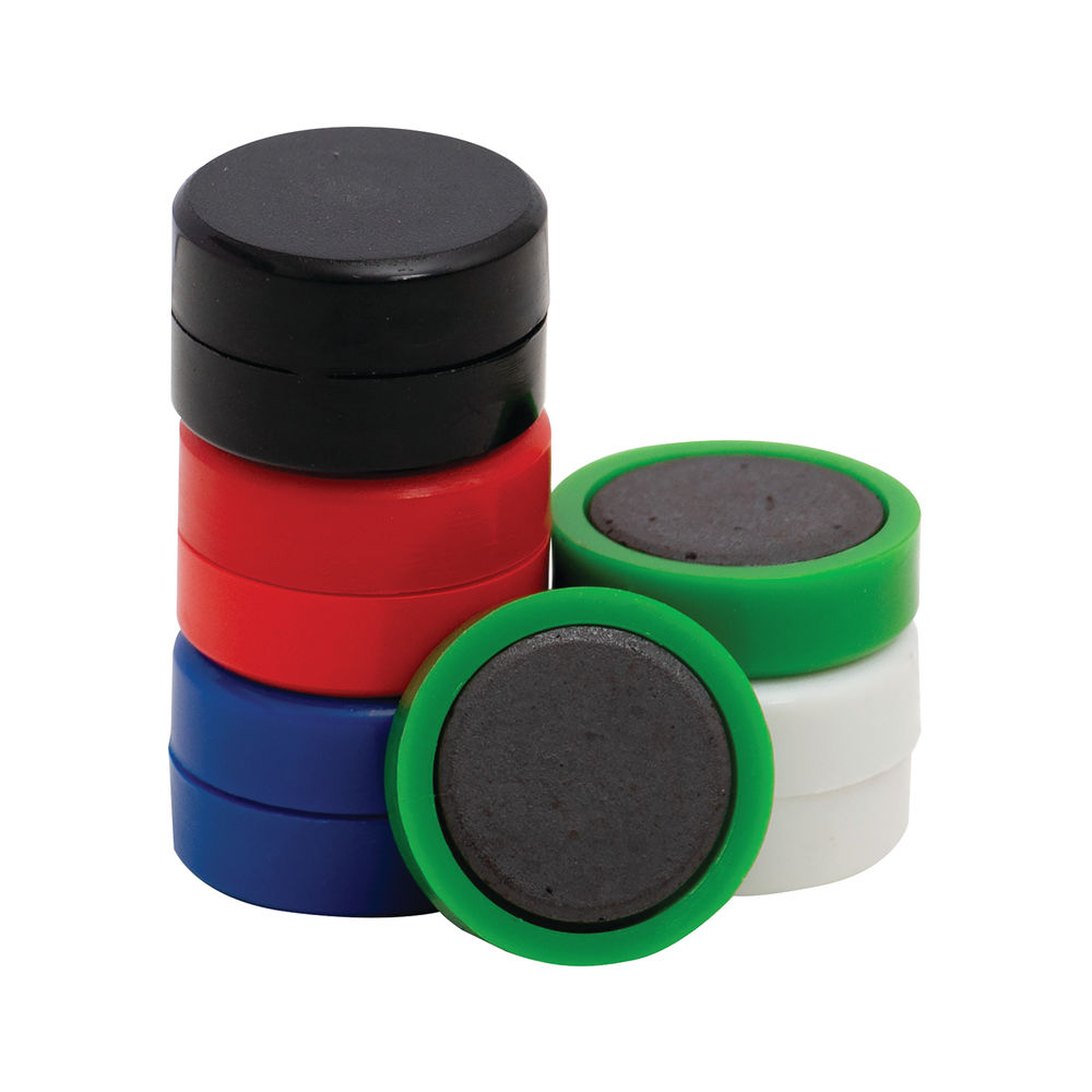 Q-Connect Round Magnet 25mm Assorted (Pack of 10) KF02643