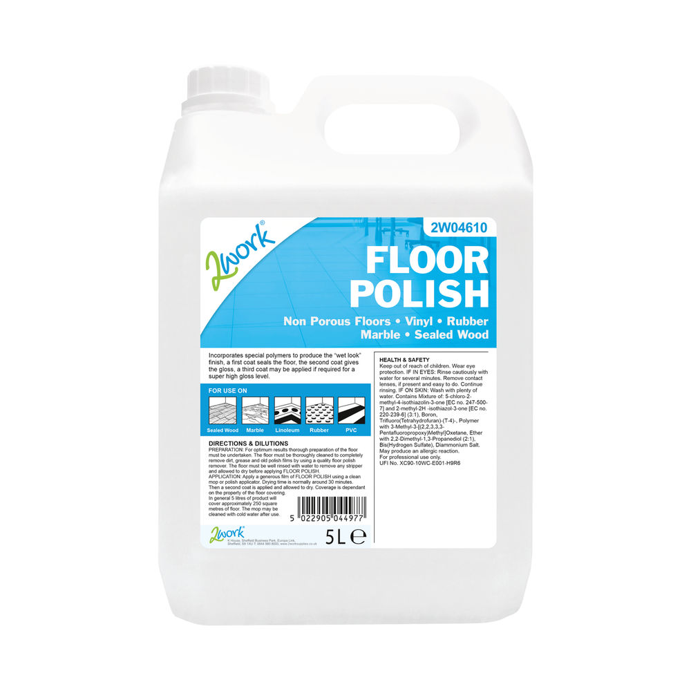 2Work Floor Polish 5 Litre 2W04610