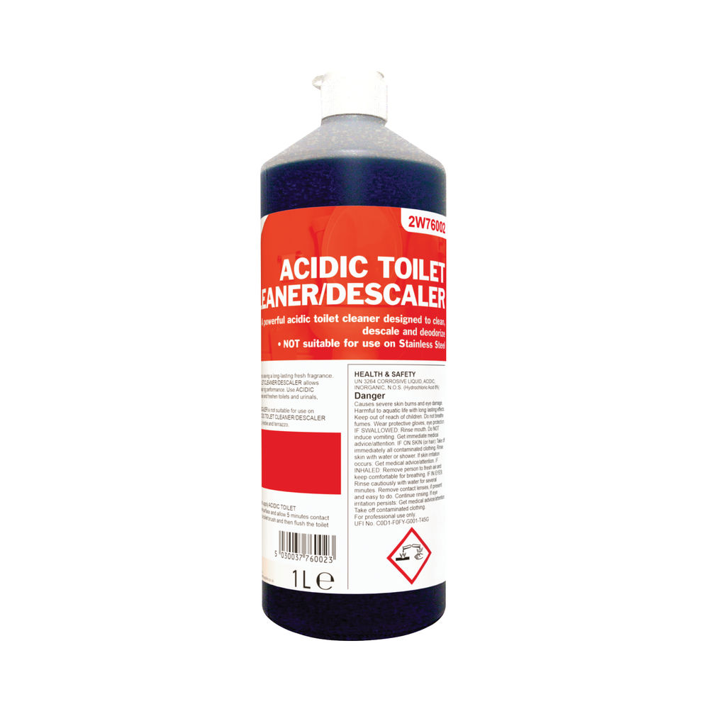 2Work Acidic Toilet Cleaner/Descaler/Deodoriser 1 Litre 2W76002