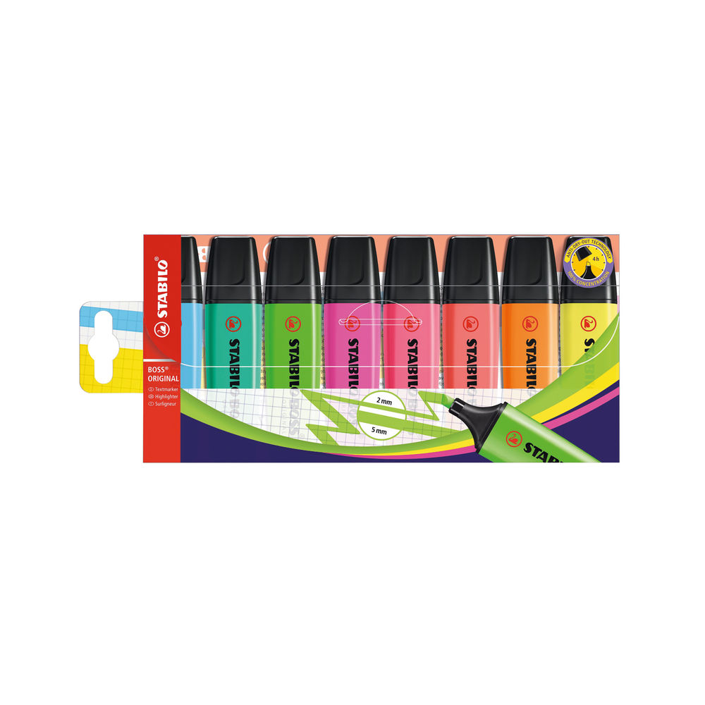 Text marker - STABILO BOSS ORIGINAL - 10er Pack- with ten different colors  Highlighting pen