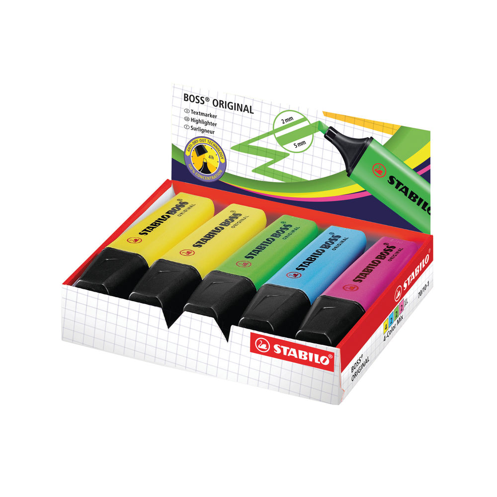 Text marker - STABILO BOSS ORIGINAL - 10er Pack- with ten different colors  Highlighting pen