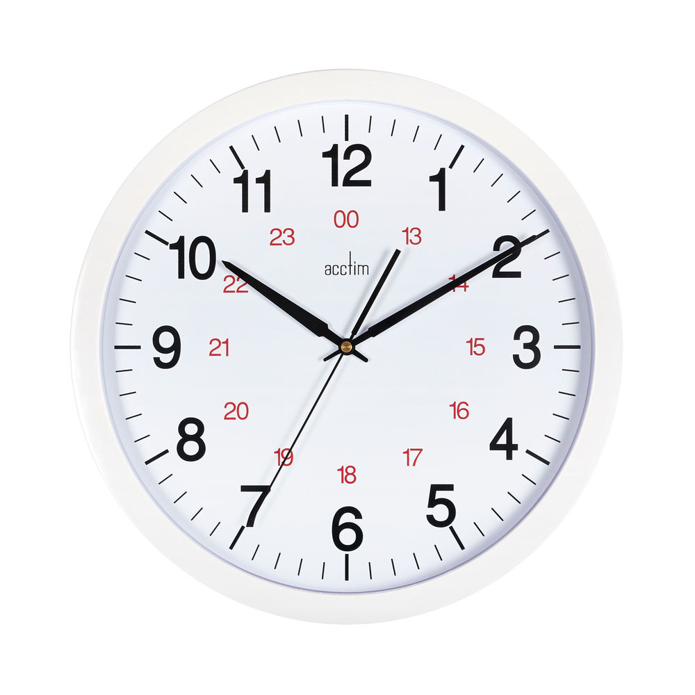 Acctim Metro 24 Hour White 14 Inch Wall Clock