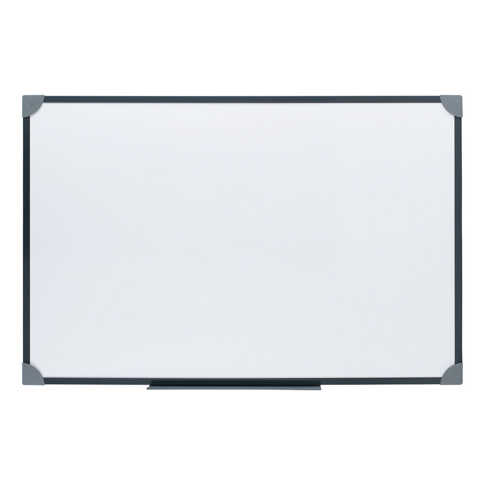 5 Star Office Magnetic Drywipe Board Steel Trim with Fixing Kit and Detachable Pen Tray 900x600mm