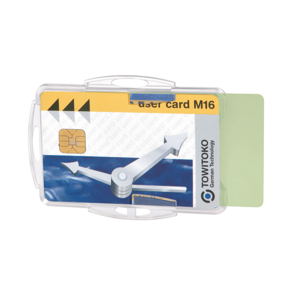 Durable Card Holder For 2 ID Passes Clear (Pack of 10)