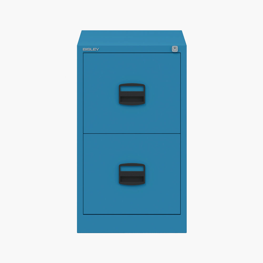 Bisley Contract 2 Drawer Filing Cabinet 413x622x711mm A4 Azure A4CC2H1A-bp5