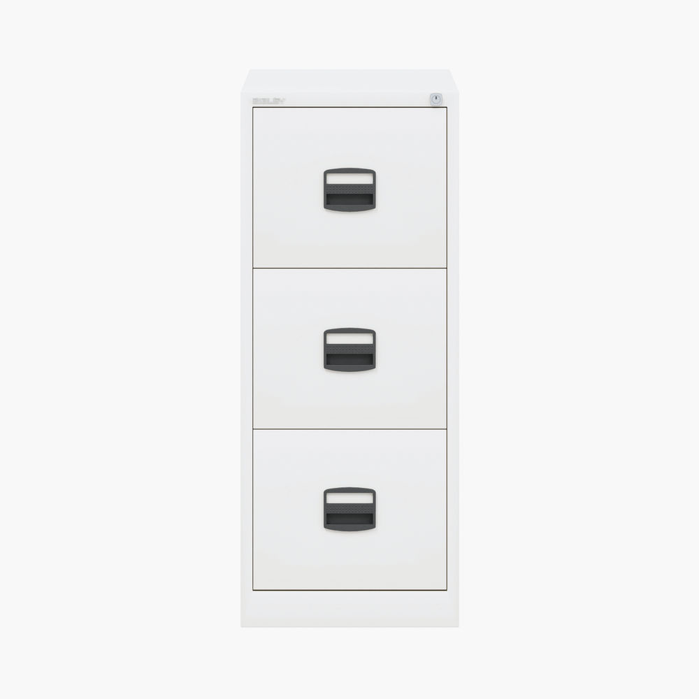 Bisley Contract 3 Drawer Filing Cabinet 413x622x1016mm A4 Traffic White A4CC3H1A-ba5