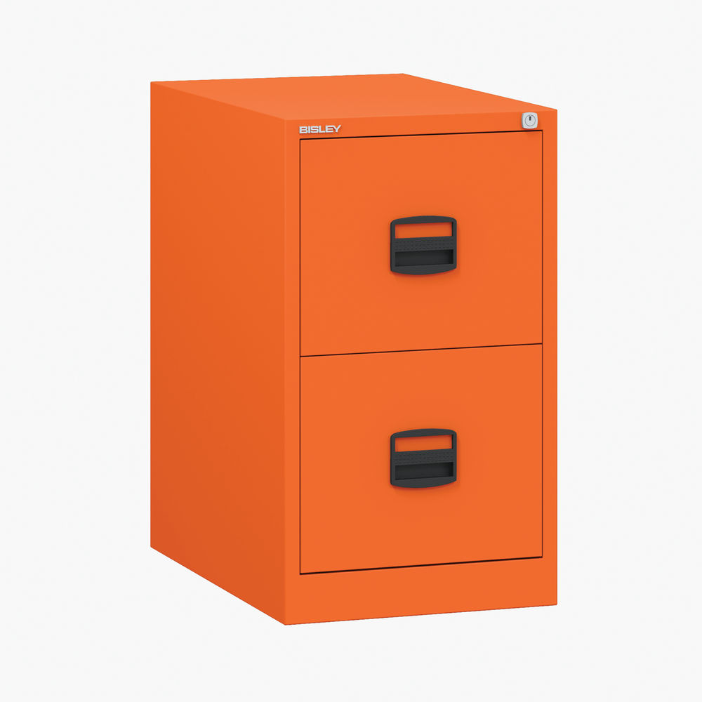 Bisley Contract 2 Drawer Filing Cabinet 413x622x711mm A4 Bisley Orange