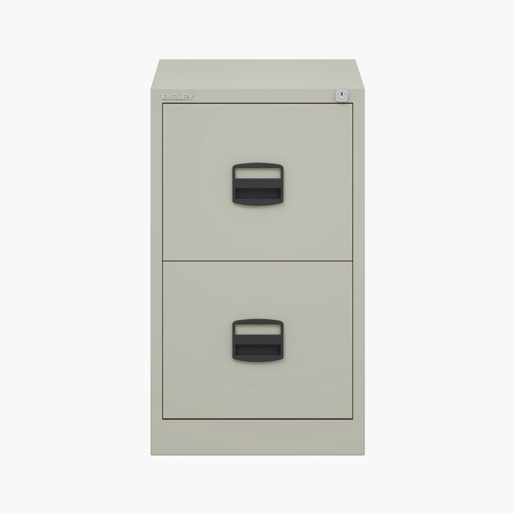 Bisley Contract 2 Drawer Filing Cabinet 413x622x711mm A4 Goose Grey A4CC2H1A-av4