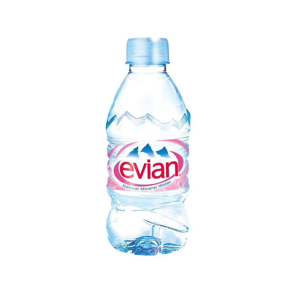 Evian 330ml Natural Spring Water Bottles (Pack of 24)