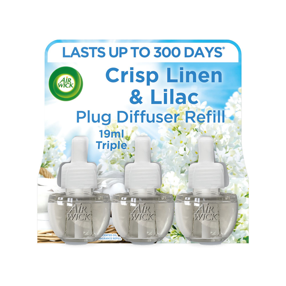 Air Wick Liquid Electric Plug Diffuser Refill 19ml Triple Pack Crisp Linen/Lilac (Pack of 5) 3201453