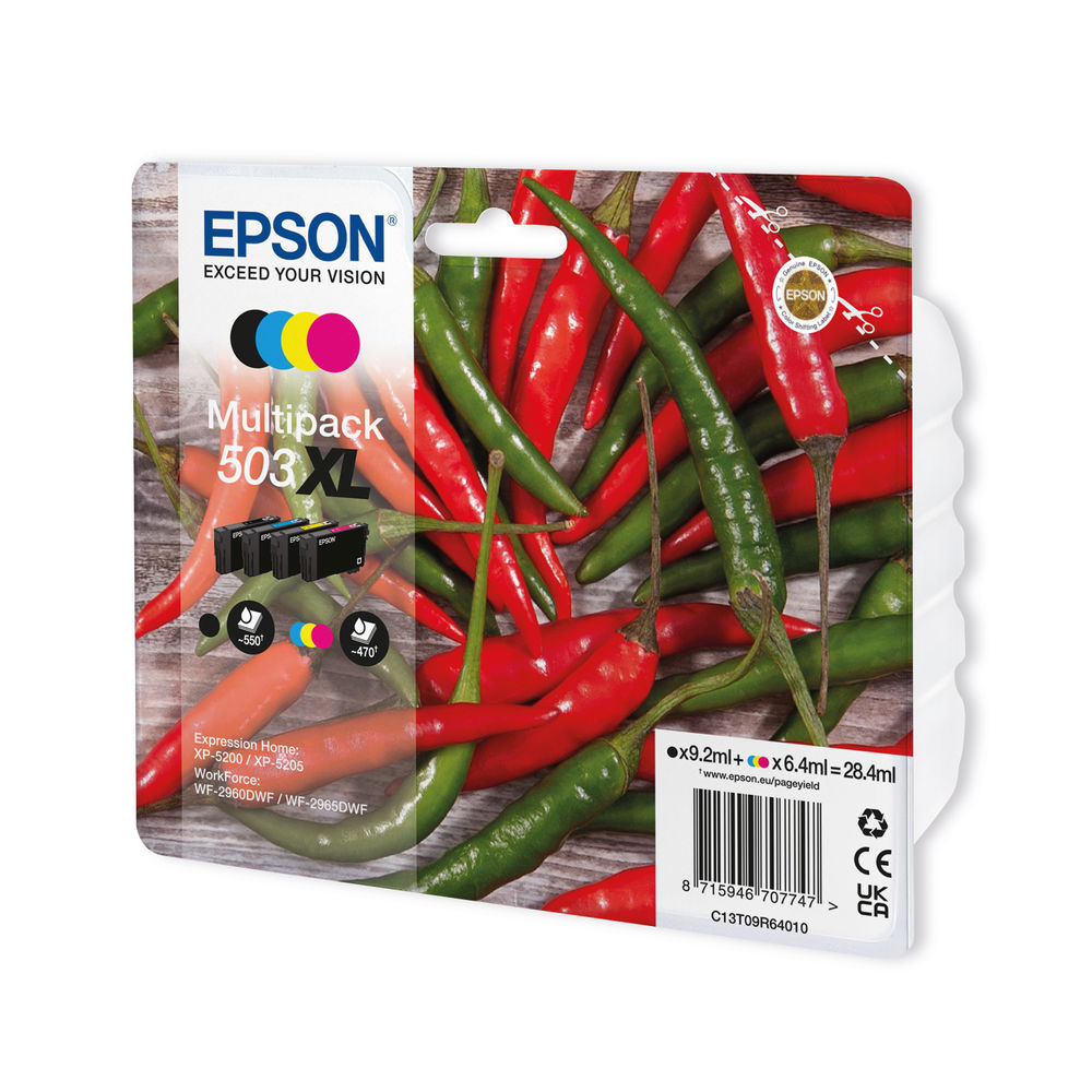 Epson 503XL CMYK High Yield Ink Multipack - C13T09R64010