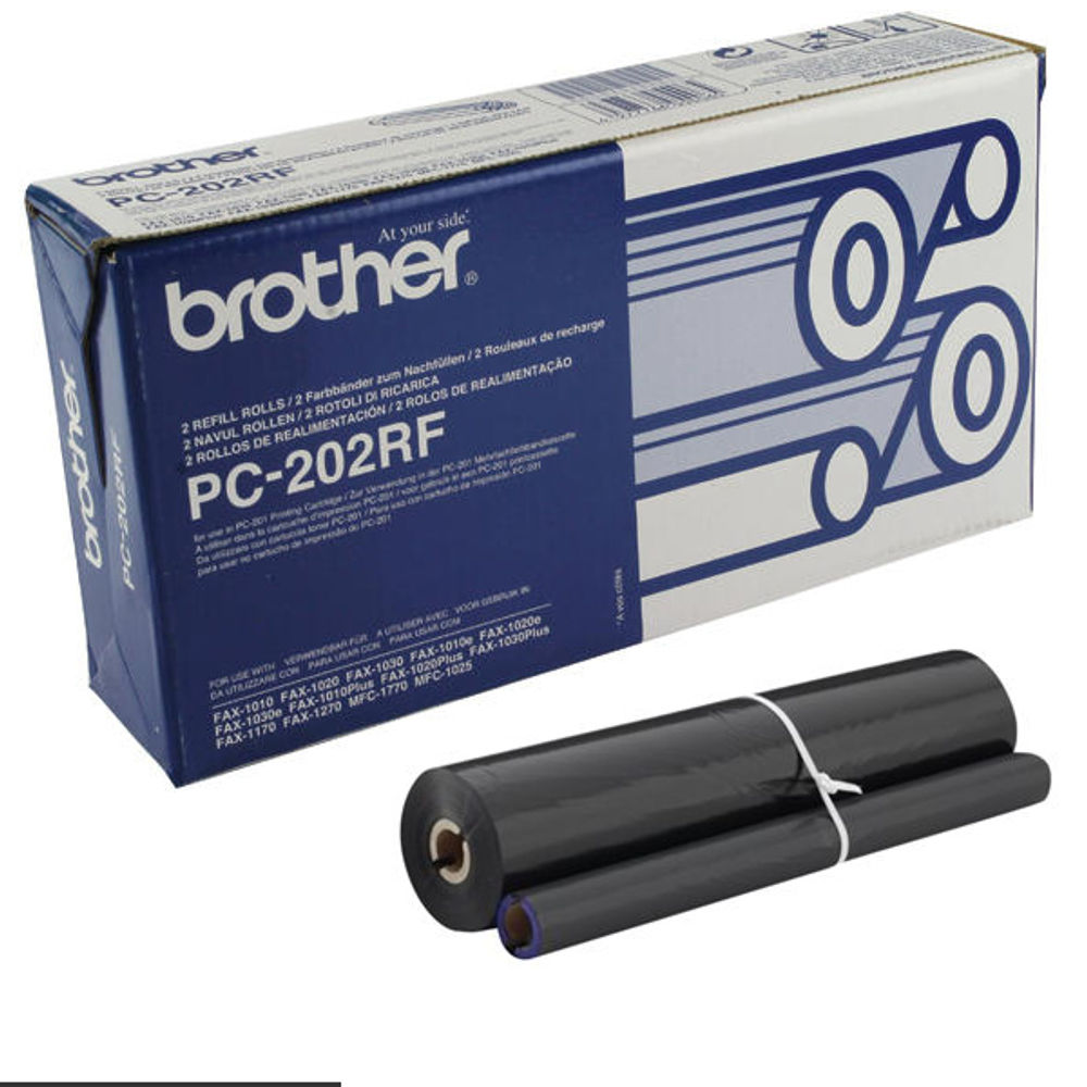 Brother PC-202RF Black Thermal Transfer Ribbon (Pack of 2)