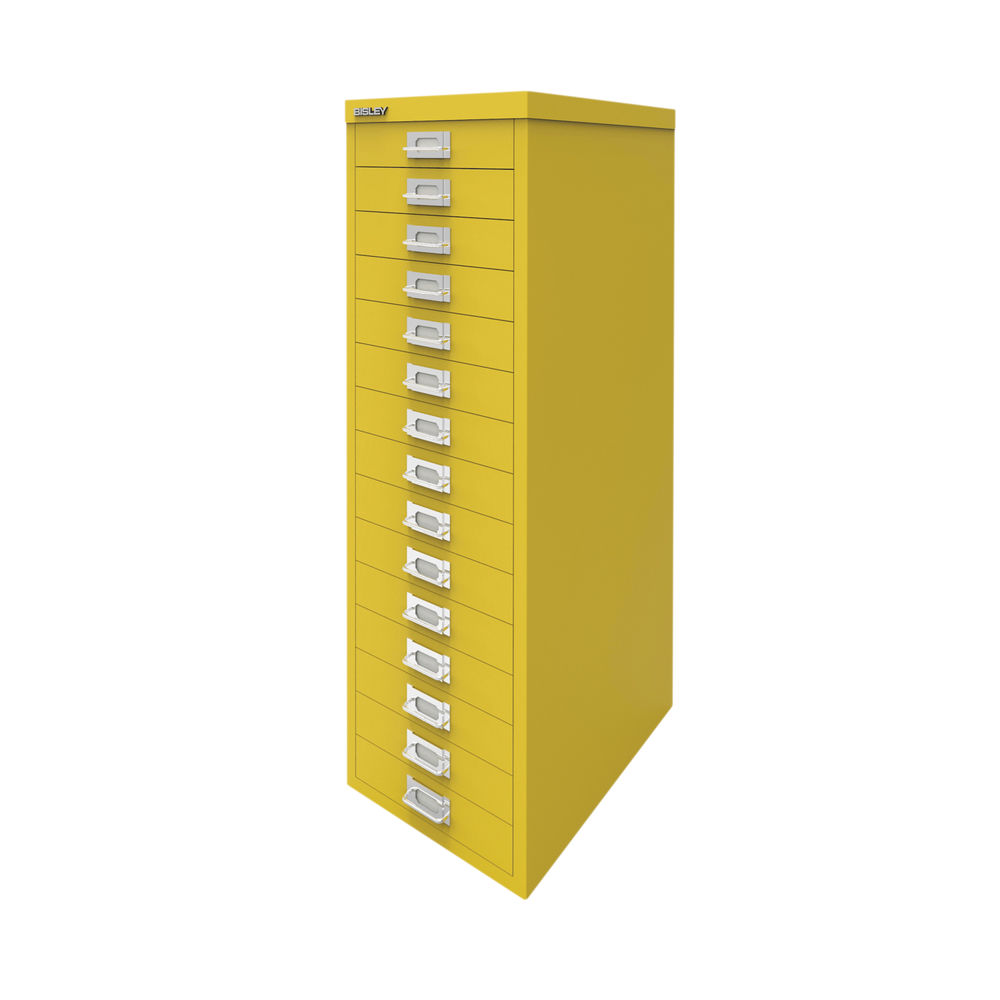 Bisley H860mm Canary Yellow 15 Drawer Cabinet