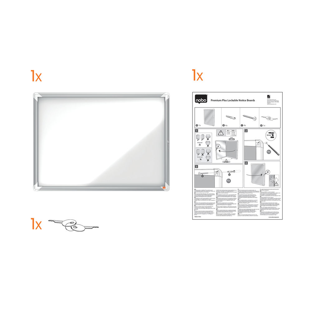 Nobo Premium Plus 4 x A4 Outdoor Magnetic Lockable Notice Board