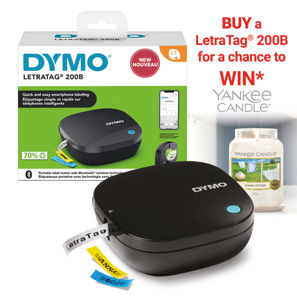 Dymo LetraTag 200B Bluetooth Label Maker, Compact Label Printer, Connects  Through Bluetooth Wireless Technology to iOS and Android