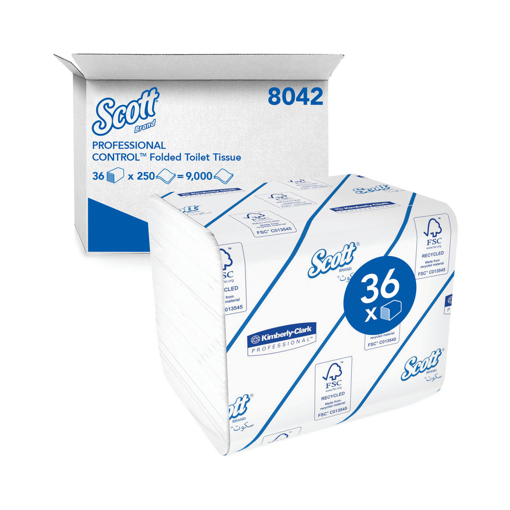 Scott Toilet Tissue Refills 250 Sheets Bulk (36 Pack) 8042