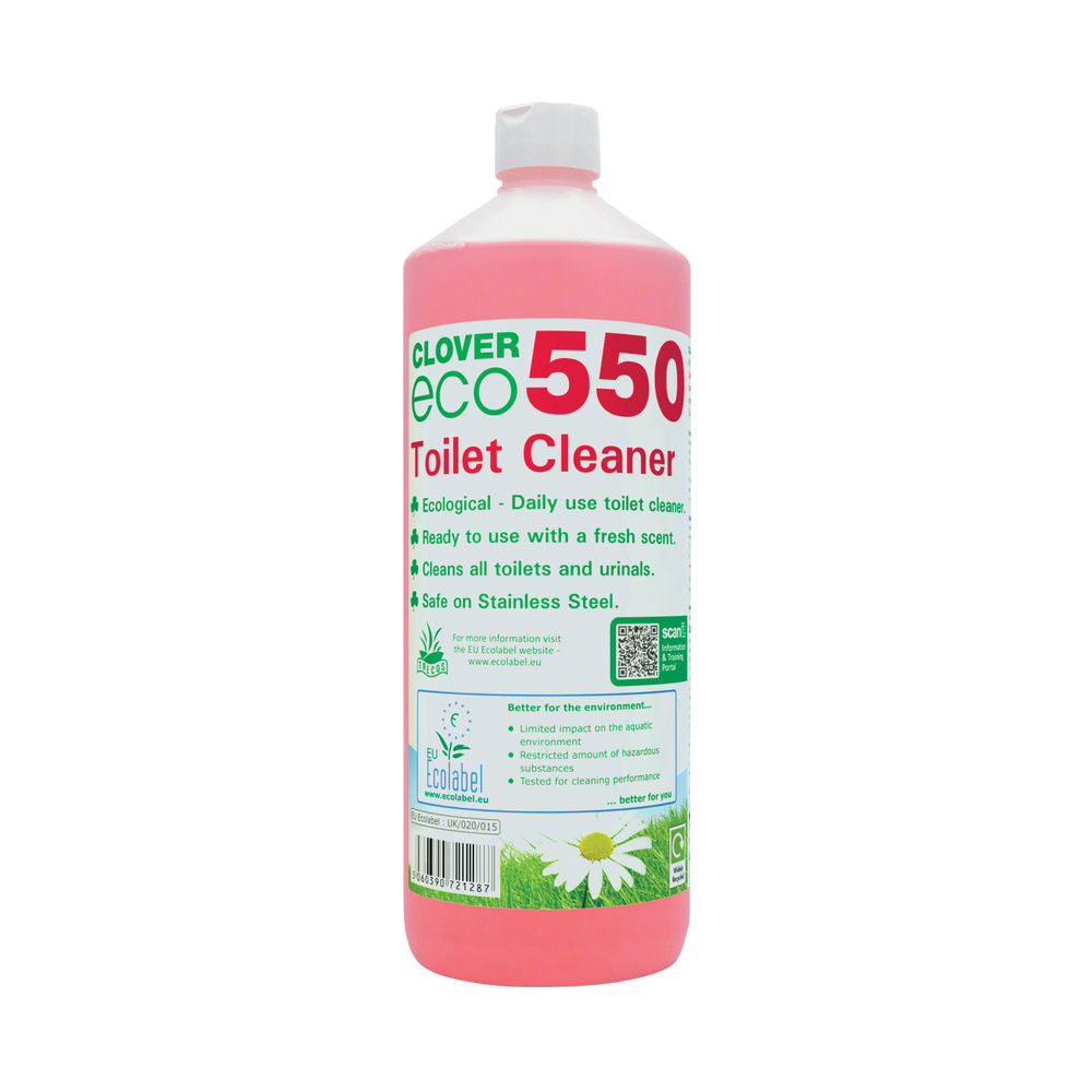 Clover 1 Litre Eco 550 Toilet Cleaner (Pack of 12)