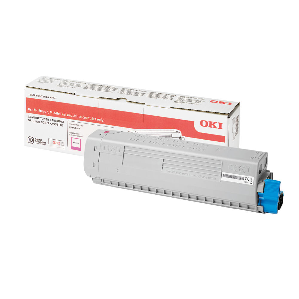 Oki C834 10K Toner Cartridge High Yield Magenta 46861306